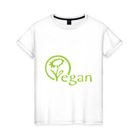 Женская футболка хлопок с принтом Вегетарианство в Екатеринбурге, 100% хлопок | прямой крой, круглый вырез горловины, длина до линии бедер, слегка спущенное плечо | веган | вегетарианец | вегетарианство | я вегетарианец