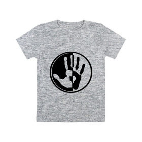 Детская футболка хлопок с принтом рука инь и янь в Екатеринбурге, 100% хлопок | круглый вырез горловины, полуприлегающий силуэт, длина до линии бедер | инь | инь янь | пальцы | рука | рука инь янь | черно белая рука | янь