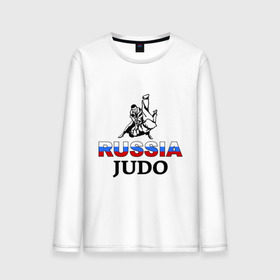 Мужской лонгслив хлопок с принтом Russia judo в Екатеринбурге, 100% хлопок |  | Тематика изображения на принте: дзюдо