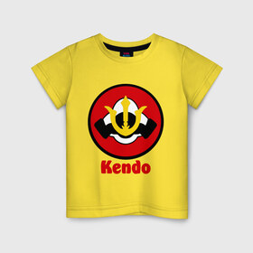 Детская футболка хлопок с принтом Кендо эмблема в Екатеринбурге, 100% хлопок | круглый вырез горловины, полуприлегающий силуэт, длина до линии бедер | kendo | russia | борьба | восточные | единоборства | самурайский | спорт | фехтование