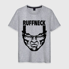 Мужская футболка хлопок с принтом Ruffneck в Екатеринбурге, 100% хлопок | прямой крой, круглый вырез горловины, длина до линии бедер, слегка спущенное плечо. | dj | ruffneck | диджей | лицо | музыка | обложка
