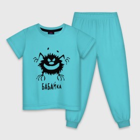 Детская пижама хлопок с принтом бабайка в Екатеринбурге, 100% хлопок |  брюки и футболка прямого кроя, без карманов, на брюках мягкая резинка на поясе и по низу штанин
 | бабайка | монстр | существо