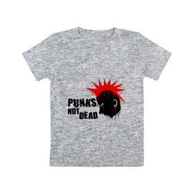 Детская футболка хлопок с принтом Punks not dead (1) в Екатеринбурге, 100% хлопок | круглый вырез горловины, полуприлегающий силуэт, длина до линии бедер | Тематика изображения на принте: punks | панк | панк не умрет | стиль панк