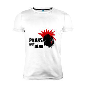 Мужская футболка премиум с принтом Punks not dead (1) в Екатеринбурге, 92% хлопок, 8% лайкра | приталенный силуэт, круглый вырез ворота, длина до линии бедра, короткий рукав | punks | панк | панк не умрет | стиль панк