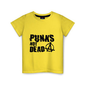 Детская футболка хлопок с принтом Punks not dead (2) в Екатеринбурге, 100% хлопок | круглый вырез горловины, полуприлегающий силуэт, длина до линии бедер | Тематика изображения на принте: punks | анархия | панк | панк не умрет | стиль панк