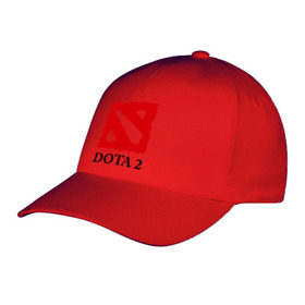 Бейсболка с принтом Logo Dota 2 в Екатеринбурге, 100% хлопок | классический козырек, металлическая застежка-регулятор размера | Тематика изображения на принте: dota | dota 2 | media | дота | дота 2 | игры | компьютерные игры