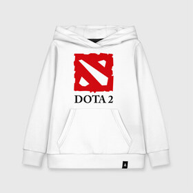 Детская толстовка хлопок с принтом Logo Dota 2 в Екатеринбурге, 100% хлопок | Круглый горловой вырез, эластичные манжеты, пояс, капюшен | dota | dota 2 | media | дота | дота 2 | игры | компьютерные игры