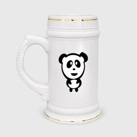 Кружка пивная с принтом Милая панда в Екатеринбурге,  керамика (Материал выдерживает высокую температуру, стоит избегать резкого перепада температур) |  объем 630 мл | panda | животное | зверушка | зверь | медведь | медвежонок | мишка | мишутка