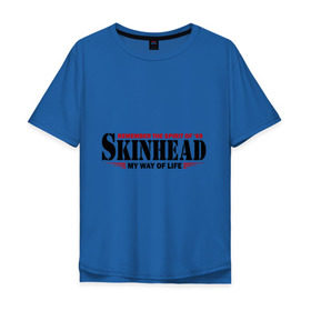 Мужская футболка хлопок Oversize с принтом Skinhead. Spirit of 69 в Екатеринбурге, 100% хлопок | свободный крой, круглый ворот, “спинка” длиннее передней части | hardcore | skinhead | бритая голова | мой путь жизни | скинхед | скинхэд | хард кор