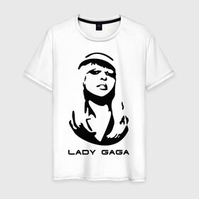 Мужская футболка хлопок с принтом Gaga в Екатеринбурге, 100% хлопок | прямой крой, круглый вырез горловины, длина до линии бедер, слегка спущенное плечо. | lady gaga | гага | леди gaga | леди гага | лицо леди gaga | лицо леди гага | образ леди гага