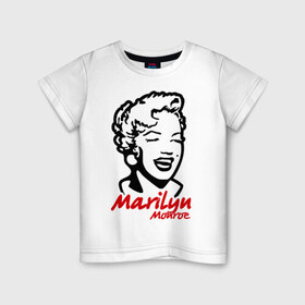 Детская футболка хлопок с принтом Marilyn Monroe (Мэрилин Монро) в Екатеринбурге, 100% хлопок | круглый вырез горловины, полуприлегающий силуэт, длина до линии бедер | Тематика изображения на принте: 