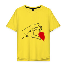Мужская футболка хлопок Oversize с принтом Половинки сердца (2) в Екатеринбурге, 100% хлопок | свободный крой, круглый ворот, “спинка” длиннее передней части | love | влюбленным | для двоих | любимая | любимый | любовь | отношения | пара | парные | половинки | сердечко | чувства