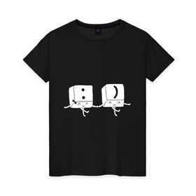 Женская футболка хлопок с принтом Клавиши в Екатеринбурге, 100% хлопок | прямой крой, круглый вырез горловины, длина до линии бедер, слегка спущенное плечо | smile | клавиши | позитив | смайл | смайлы | улыбка