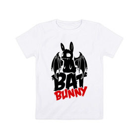 Детская футболка хлопок с принтом Bat bunny в Екатеринбурге, 100% хлопок | круглый вырез горловины, полуприлегающий силуэт, длина до линии бедер | bat | bat bunny | batbunny | бэт | бэтбани | бэтбанни | летучая мышь