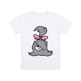 Детская футболка хлопок с принтом Милая собачонка в Екатеринбурге, 100% хлопок | круглый вырез горловины, полуприлегающий силуэт, длина до линии бедер | бантик | зверушка | песик | собака | собачка | шерсть | щенок | щеночек