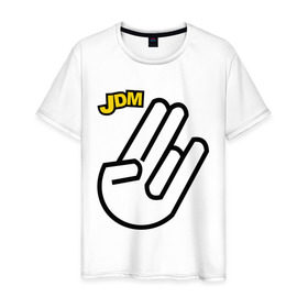 Мужская футболка хлопок с принтом JDM в Екатеринбурге, 100% хлопок | прямой крой, круглый вырез горловины, длина до линии бедер, слегка спущенное плечо. | авто | автомобилистам | автомобиль | водила | машина | тачила | тачка | тюнинг