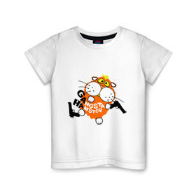 Детская футболка хлопок с принтом Хомяк гангстер в Екатеринбурге, 100% хлопок | круглый вырез горловины, полуприлегающий силуэт, длина до линии бедер | gangsta | gangsta hamster | гангстер | ганста хомяк | грызуны | домашние животные | животные | хомяк | хомячок