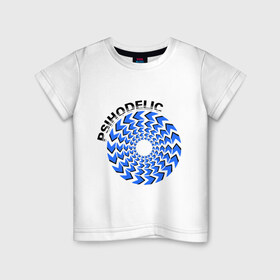 Детская футболка хлопок с принтом Психоделик в Екатеринбурге, 100% хлопок | круглый вырез горловины, полуприлегающий силуэт, длина до линии бедер | гипноз | гипнотические | круг | круги | оптическая иллюзия