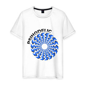 Мужская футболка хлопок с принтом Психоделик в Екатеринбурге, 100% хлопок | прямой крой, круглый вырез горловины, длина до линии бедер, слегка спущенное плечо. | гипноз | гипнотические | круг | круги | оптическая иллюзия