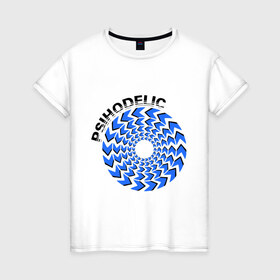 Женская футболка хлопок с принтом Психоделик в Екатеринбурге, 100% хлопок | прямой крой, круглый вырез горловины, длина до линии бедер, слегка спущенное плечо | гипноз | гипнотические | круг | круги | оптическая иллюзия