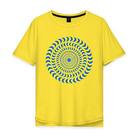 Мужская футболка хлопок Oversize с принтом Психоделика полноцвет в Екатеринбурге, 100% хлопок | свободный крой, круглый ворот, “спинка” длиннее передней части | гипноз | гипнотические | круг | оптическая иллюзия