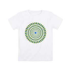 Детская футболка хлопок с принтом Психоделика полноцвет в Екатеринбурге, 100% хлопок | круглый вырез горловины, полуприлегающий силуэт, длина до линии бедер | гипноз | гипнотические | круг | оптическая иллюзия
