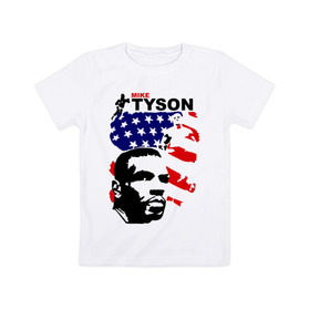 Детская футболка хлопок с принтом боксер Mike Tyson в Екатеринбурге, 100% хлопок | круглый вырез горловины, полуприлегающий силуэт, длина до линии бедер | boxing