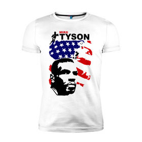 Мужская футболка премиум с принтом боксер Mike Tyson в Екатеринбурге, 92% хлопок, 8% лайкра | приталенный силуэт, круглый вырез ворота, длина до линии бедра, короткий рукав | boxing