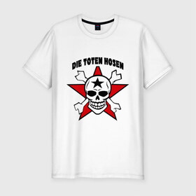 Мужская футболка премиум с принтом Die toten hosen (2) в Екатеринбурге, 92% хлопок, 8% лайкра | приталенный силуэт, круглый вырез ворота, длина до линии бедра, короткий рукав | heavy metal | metal | rock | trash metal | метал | рок | трэш метал | хеви метал | череп | черепок | черепушка