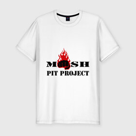 Мужская футболка премиум с принтом Mosh pit project в Екатеринбурге, 92% хлопок, 8% лайкра | приталенный силуэт, круглый вырез ворота, длина до линии бедра, короткий рукав | Тематика изображения на принте: 
