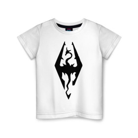 Детская футболка хлопок с принтом The Elder Scrolls V: Skyrim в Екатеринбурге, 100% хлопок | круглый вырез горловины, полуприлегающий силуэт, длина до линии бедер | игры | компьютерная игра | скайрим