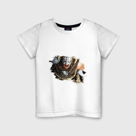 Детская футболка хлопок с принтом Довакин (Dovahkiin) The Elder Scrolls V: Skyrim в Екатеринбурге, 100% хлопок | круглый вырез горловины, полуприлегающий силуэт, длина до линии бедер | Тематика изображения на принте: игры | компьютерная игра | скайрим