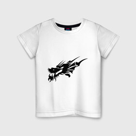 Детская футболка хлопок с принтом тату-дракон6 в Екатеринбурге, 100% хлопок | круглый вырез горловины, полуприлегающий силуэт, длина до линии бедер | dragon | tatu | дракон | тату | черный дракон