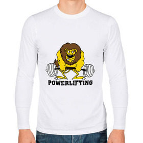 Мужской лонгслив хлопок с принтом Лев Powerlifting в Екатеринбурге, 100% хлопок |  | бодибилдинг | гантеля | кач | качалочка | качок | лев | мускулы | мышцы | пауэрлифтинг | тренажерка