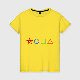 Женская футболка хлопок с принтом Жопа геометрическая в Екатеринбурге, 100% хлопок | прямой крой, круглый вырез горловины, длина до линии бедер, слегка спущенное плечо | геометрия | звезда | квадрат | круг | треугольник | фигуры | черчение