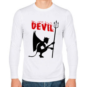 Мужской лонгслив хлопок с принтом Devil (3) в Екатеринбурге, 100% хлопок |  | бесенок | демон | дьявол | дьяволенок | монстрик | чертик