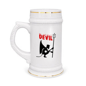Кружка пивная с принтом Devil (3) в Екатеринбурге,  керамика (Материал выдерживает высокую температуру, стоит избегать резкого перепада температур) |  объем 630 мл | бесенок | демон | дьявол | дьяволенок | монстрик | чертик