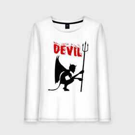 Женский лонгслив хлопок с принтом Devil (3) в Екатеринбурге, 100% хлопок |  | бесенок | демон | дьявол | дьяволенок | монстрик | чертик