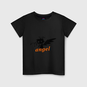 Детская футболка хлопок с принтом Ангелочек в Екатеринбурге, 100% хлопок | круглый вырез горловины, полуприлегающий силуэт, длина до линии бедер | angel | wings | ангел | крылья