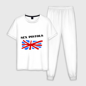 Мужская пижама хлопок с принтом Sex Pistols (3) в Екатеринбурге, 100% хлопок | брюки и футболка прямого кроя, без карманов, на брюках мягкая резинка на поясе и по низу штанин
 | 