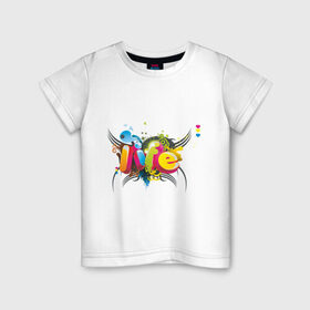 Детская футболка хлопок с принтом Life - Жизнь в Екатеринбурге, 100% хлопок | круглый вырез горловины, полуприлегающий силуэт, длина до линии бедер | надпись | разноцветный | слово | узоры | цвета | цветной