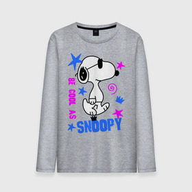 Мужской лонгслив хлопок с принтом Be cool as Snoopy в Екатеринбурге, 100% хлопок |  | Тематика изображения на принте: snoopy | будь крутым как снупи | мультик | мультики | мультфильмы | снупи | собачка снупи