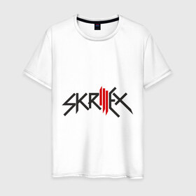 Мужская футболка хлопок с принтом Skrillex в Екатеринбурге, 100% хлопок | прямой крой, круглый вырез горловины, длина до линии бедер, слегка спущенное плечо. | музыка | электро | электронная