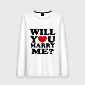 Мужской лонгслив хлопок с принтом Will You Marry Me? в Екатеринбурге, 100% хлопок |  | Тематика изображения на принте: будь моей женой | влюбленным | выйдешь ли ты за меня | выходи за меня | выходи замуж | молодожены | предложение | предложение руки и сердца