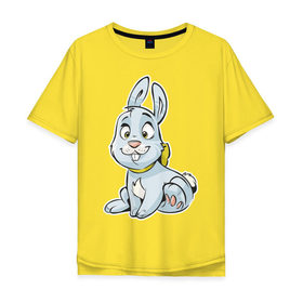 Мужская футболка хлопок Oversize с принтом Я просто зайка в Екатеринбурге, 100% хлопок | свободный крой, круглый ворот, “спинка” длиннее передней части | девушкам | для девушек | зайка | зайчик | кролик | милые создания | я просто зайка