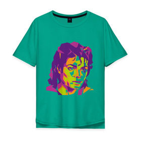 Мужская футболка хлопок Oversize с принтом Michael Jackson полноцвет в Екатеринбурге, 100% хлопок | свободный крой, круглый ворот, “спинка” длиннее передней части | jackson | michael | michael jackson | pop | джексон | знаменитость | майкл | майкл джексон | певец | поп | портрет