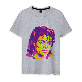 Мужская футболка хлопок с принтом Michael Jackson полноцвет в Екатеринбурге, 100% хлопок | прямой крой, круглый вырез горловины, длина до линии бедер, слегка спущенное плечо. | jackson | michael | michael jackson | pop | джексон | знаменитость | майкл | майкл джексон | певец | поп | портрет