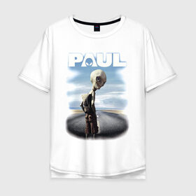 Мужская футболка хлопок Oversize с принтом Пол: Секретный материальчик в Екатеринбурге, 100% хлопок | свободный крой, круглый ворот, “спинка” длиннее передней части | paul | секретный инопланетянин