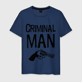 Мужская футболка хлопок с принтом Criminal man в Екатеринбурге, 100% хлопок | прямой крой, круглый вырез горловины, длина до линии бедер, слегка спущенное плечо. | Тематика изображения на принте: бандит | бандиты | валера | для пацанов | криминал | пацанские | пацаны | пистолет | револьвер