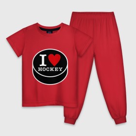 Детская пижама хлопок с принтом Я люблю хоккей (шайба) в Екатеринбурге, 100% хлопок |  брюки и футболка прямого кроя, без карманов, на брюках мягкая резинка на поясе и по низу штанин
 | hockey | hokey | hokkey | матч | спорт | спортивный | хокей | хоккеист | чемпионат